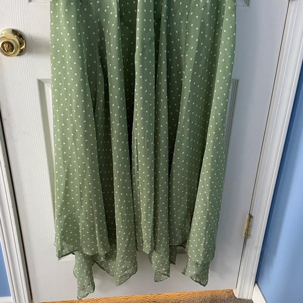 Elegant Green Polka Dot Dress 18w - Picture 5 of 8